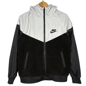 Nike Half Fleece Kids Jacket Black Casual Winter Coat - XL